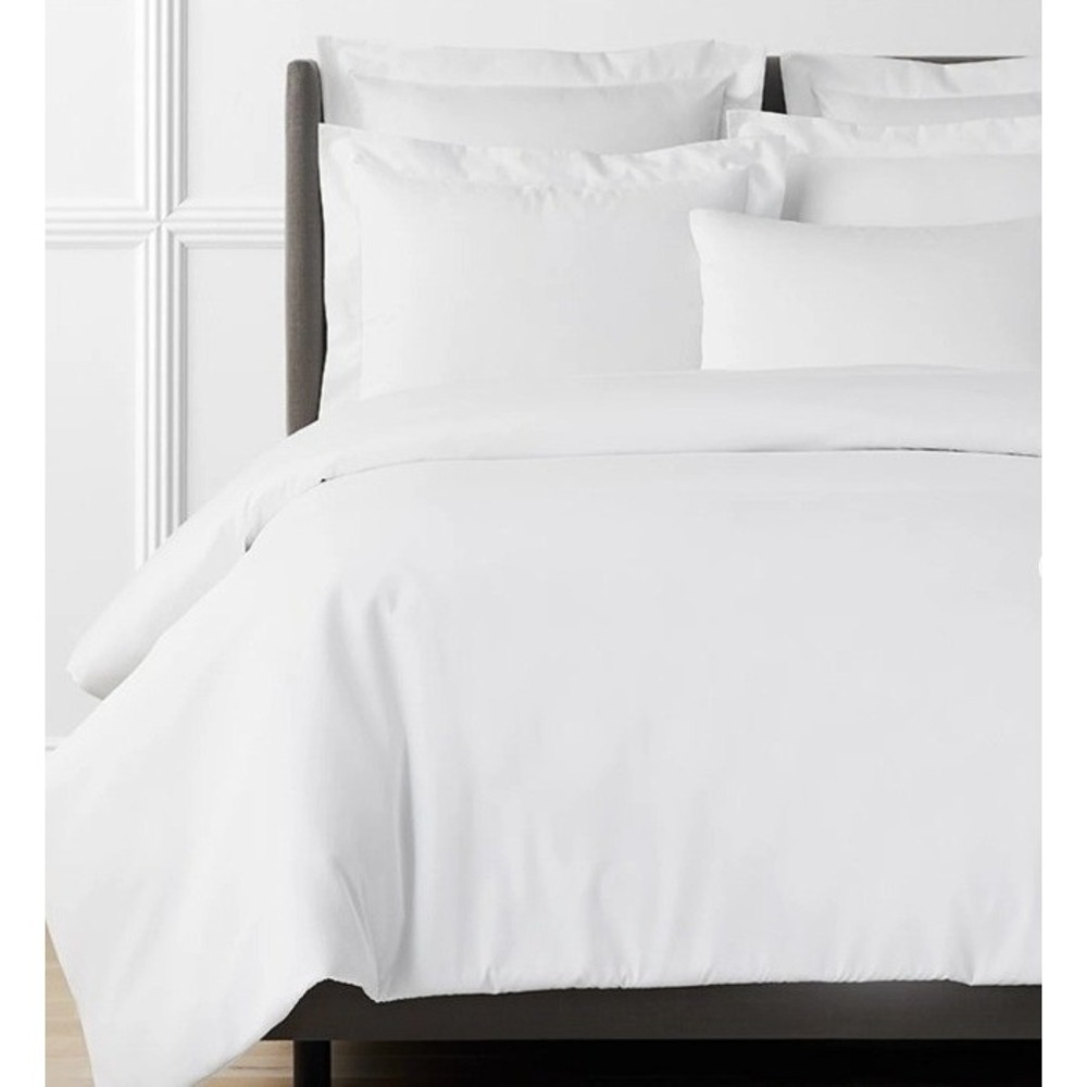 The Company Store Legends Hotel King Duvet Cover White Supima Cotton Sateen DS29